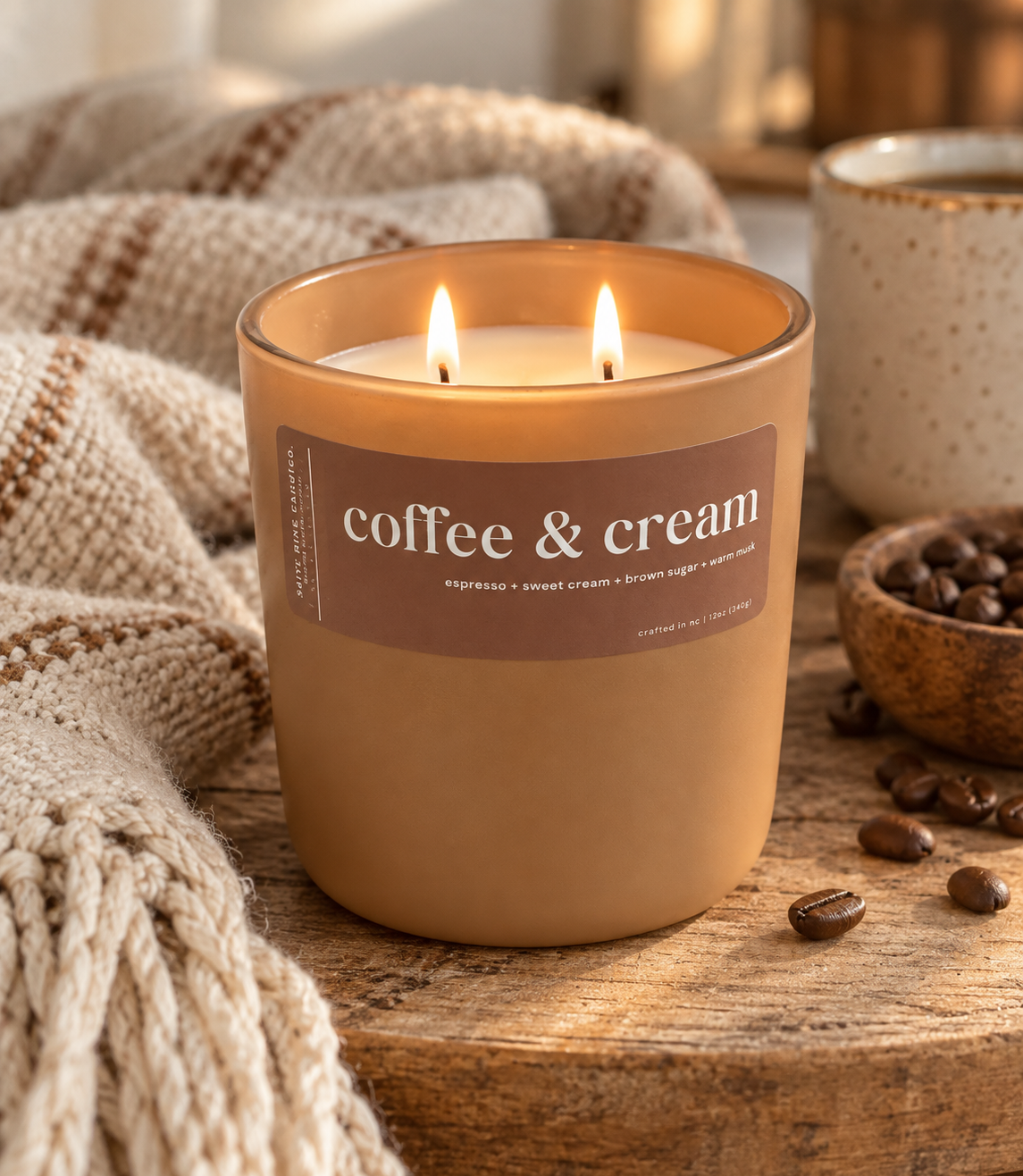 Coffee & Cream Beeswax Candle