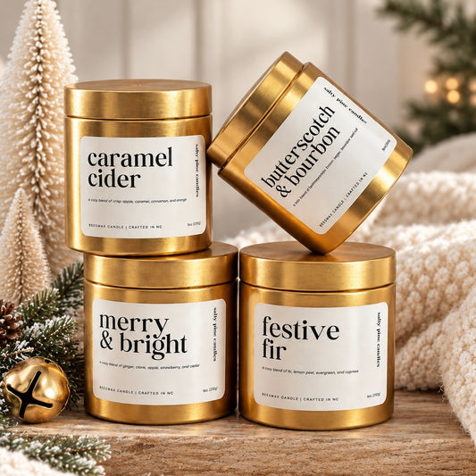 Limited Edition Holiday Gold Tin Candle