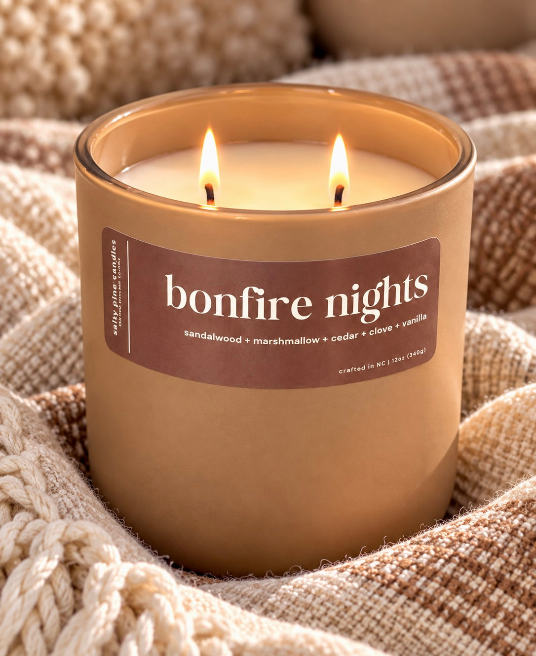 Bonfire Nights Beeswax Candle - 12oz