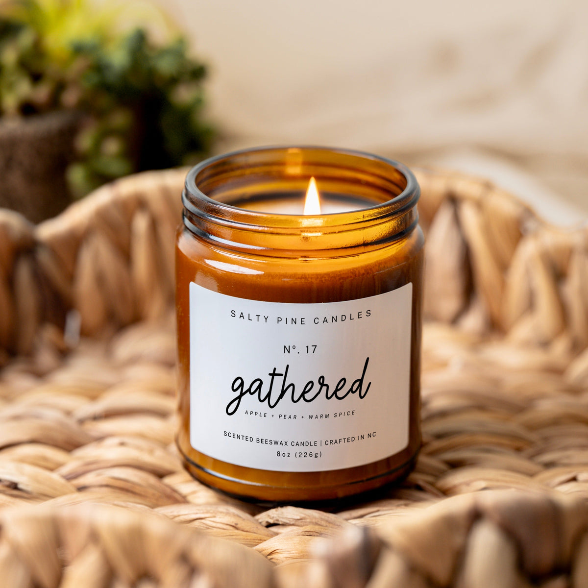 Gathered Beeswax Candle