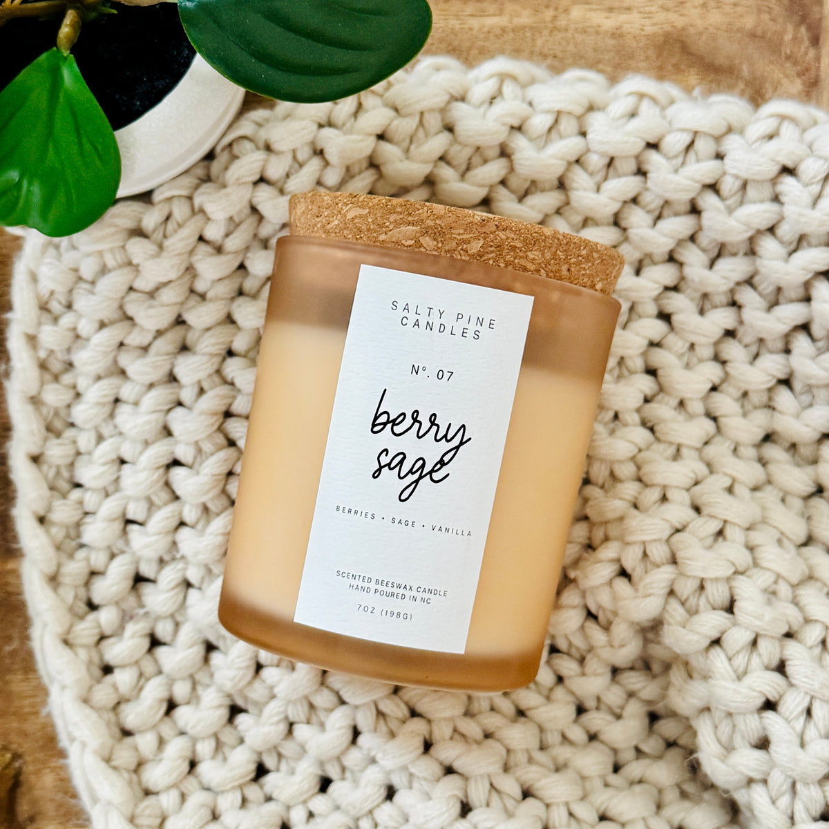 Berry Sage Beeswax Candle - 7oz Icon Jar
