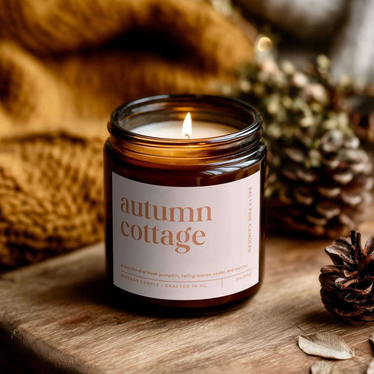 Autumn Cottage Beeswax Candle