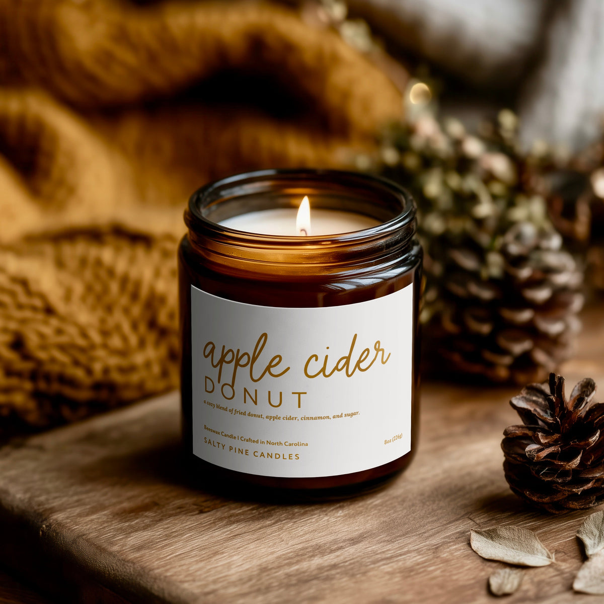 Apple Cider Donut Beeswax Candle