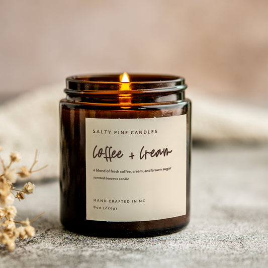 Coffee & Cream Beeswax Candle