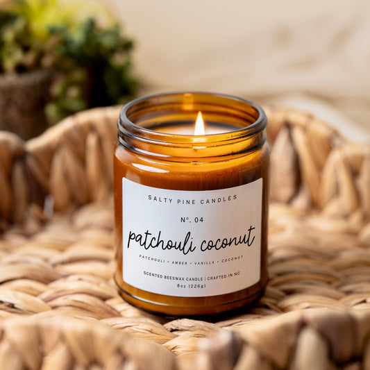 Patchouli and Coconut Beeswax Candle