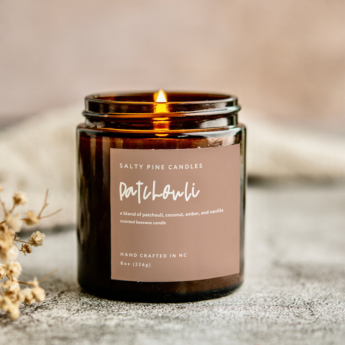 Patchouli and Coconut Beeswax Candle