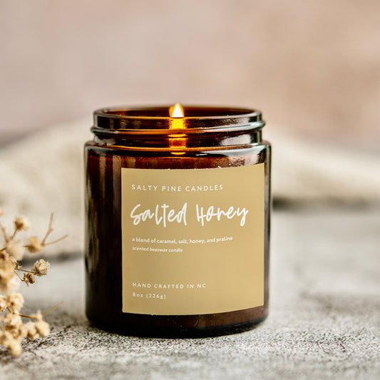 Salted Honey Beeswax Candle