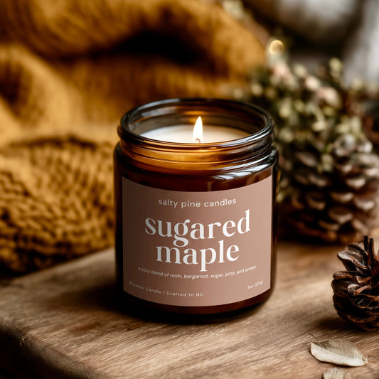 Sugared Maple Beeswax Candle