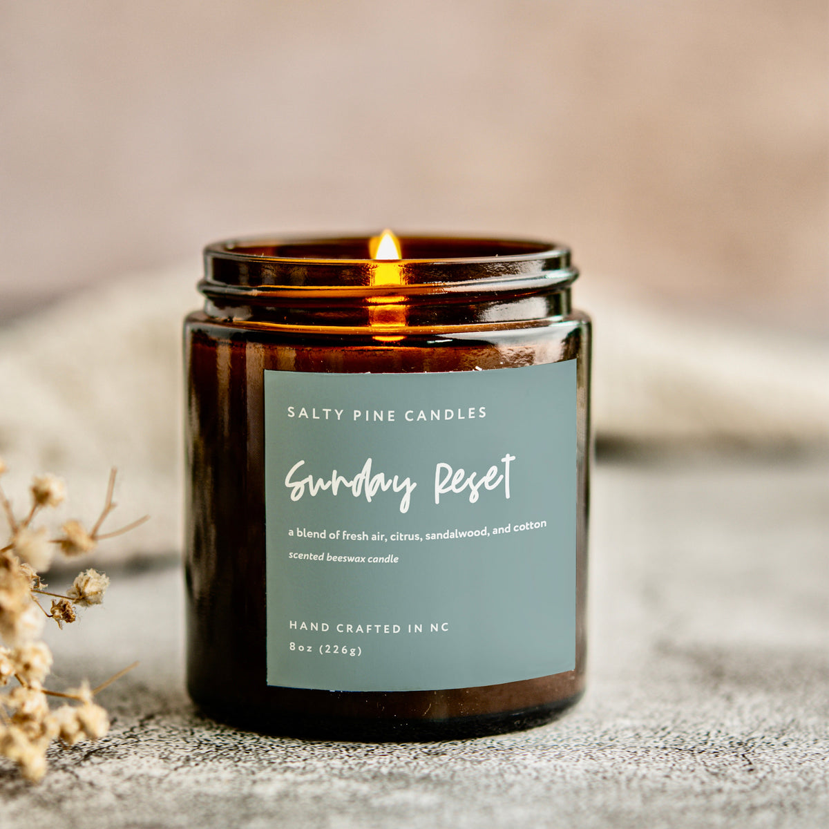 Sunday Reset Beeswax Candle